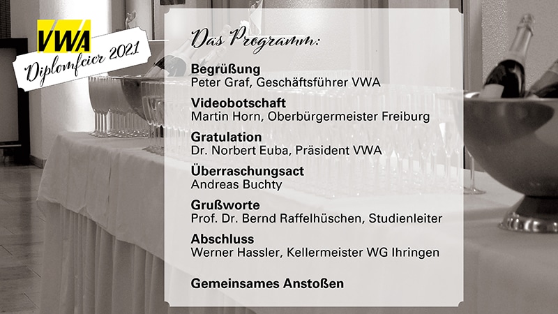 Programm der VWA Diplomfeier 2021